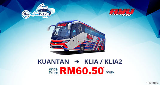 Bus From Kuantan To Klia Klia2 Ayu Express Busonlineticket Com