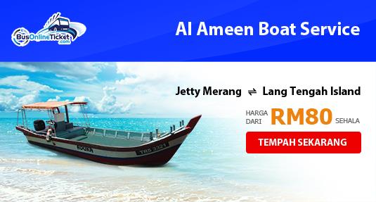 Al Ameen Boat Service Di Antara Jeti Merang dan Pulau Lang Tengah