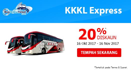 20% DISKAUN untuk Tiket Bas KKKL Express