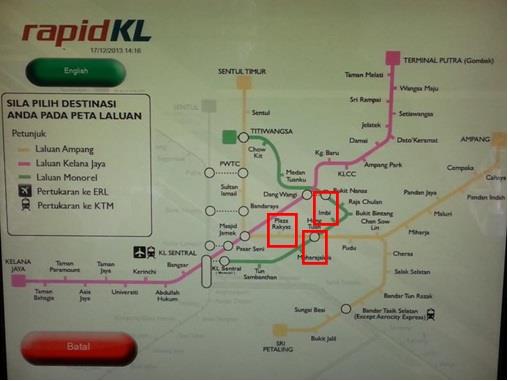 Peta Stesen LRT Bandar Tasik Selatan