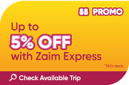 Zaim Express Bus Ticket Up to 5% OFF