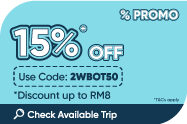 Enjoy 15% OFF on selected bus tickets