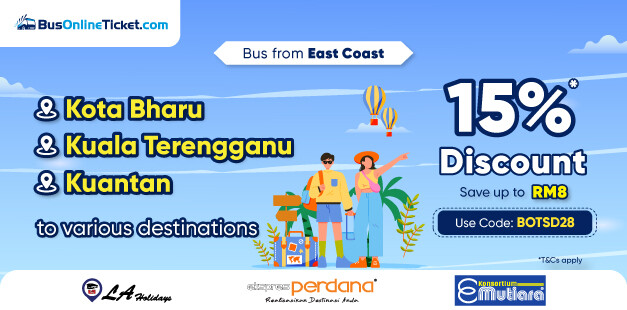 15% OFF on bus from East Coast