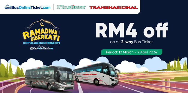 Get Transnasional & Plusliner tickets at RM4 OFF