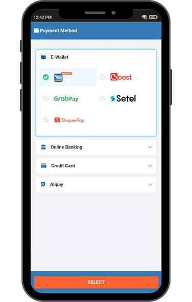 Choose TNG eWallet during check-out