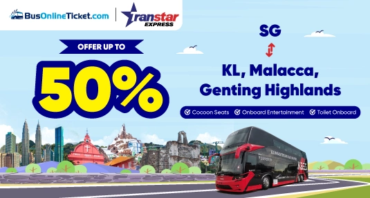 Enjoy 50% OFF on Transtar Travel Bus Tickets
