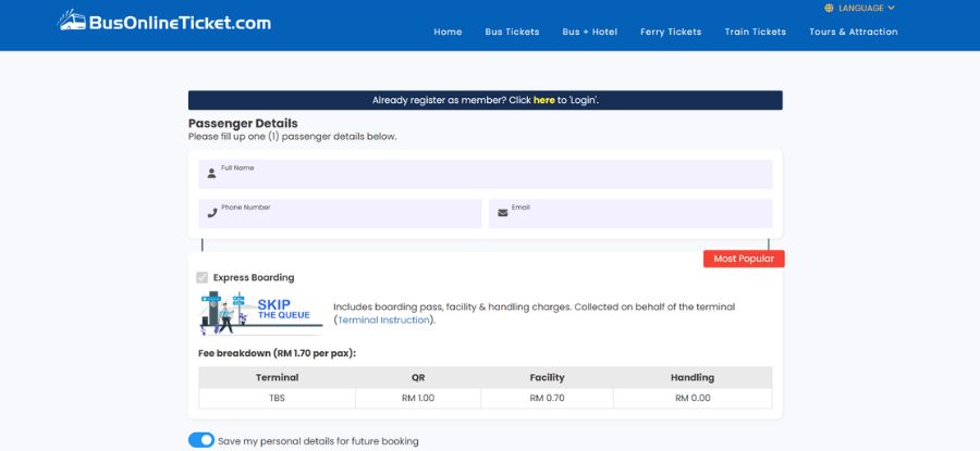 How to Book BusOnline Ticket - Details