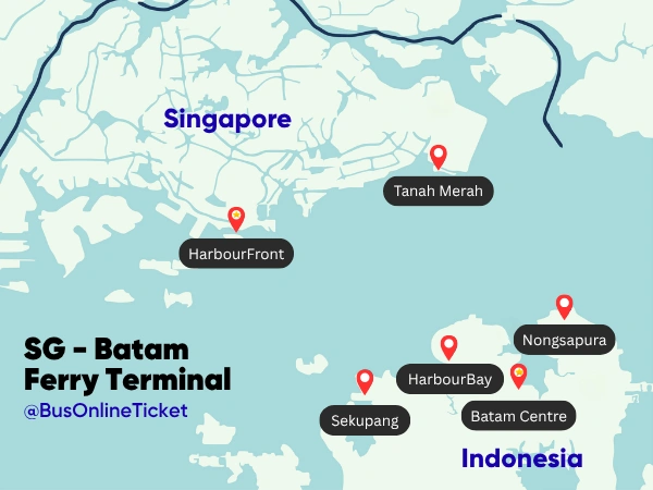Singapore Batam Ferry Terminals Map